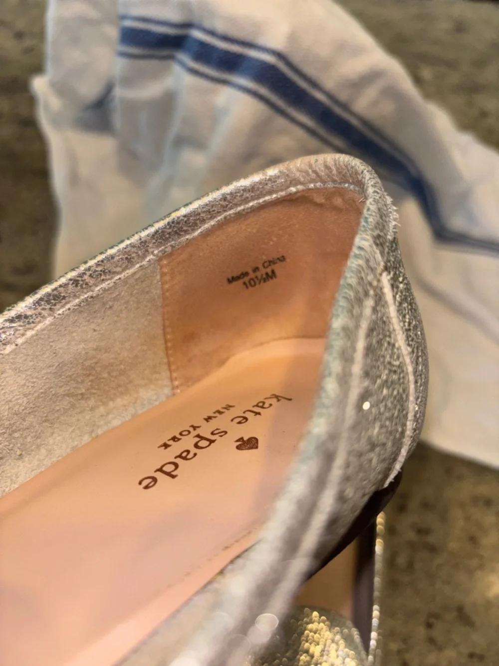 Kate Spade Carima Silver Metallic Loafers Size 10.5